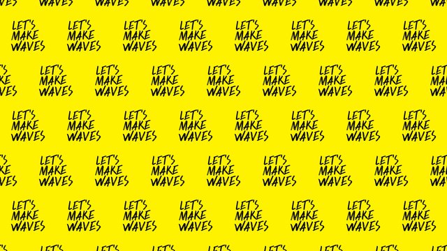 LMH virtual background Make Waves Stacked, black on yellow